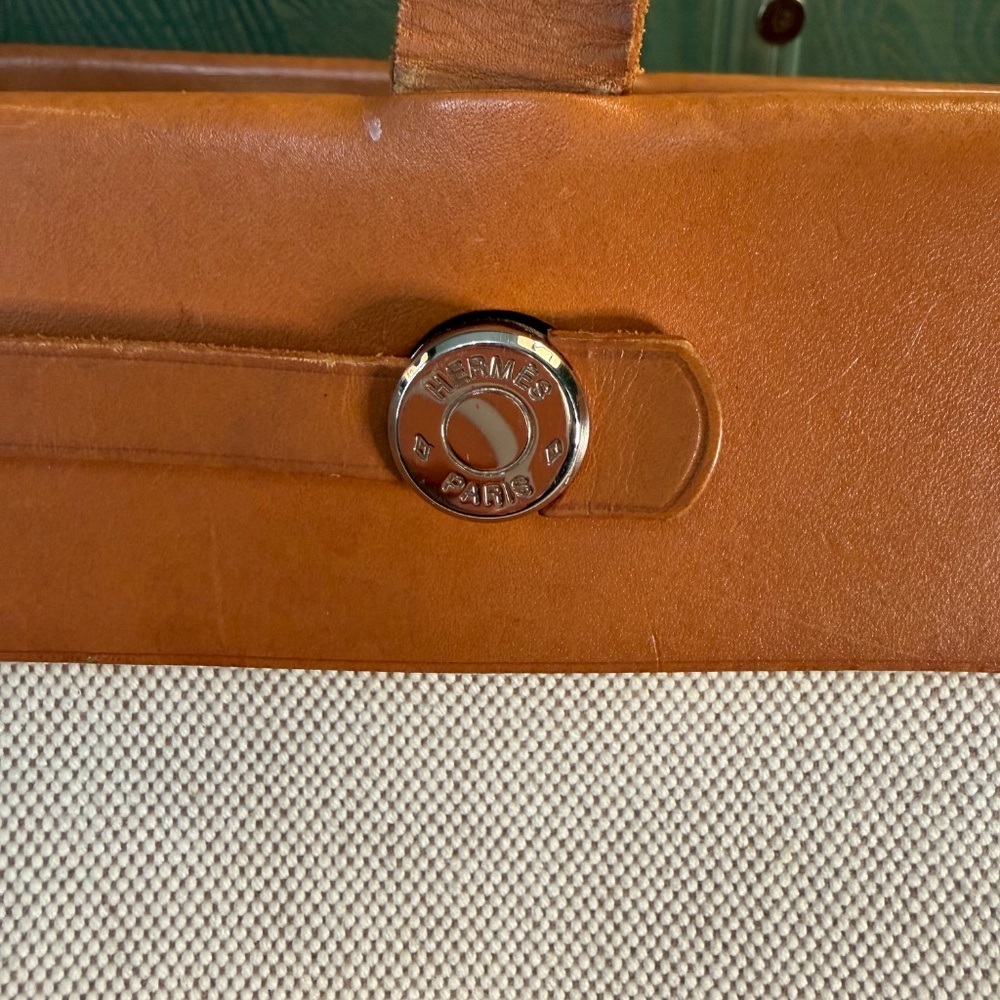 HERMES Cabas Toile H Tote Bag,  Square F (2002) - Picture 4 of 16